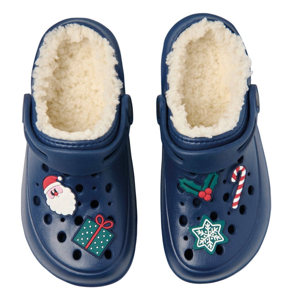 Lily & Dan Girls Boys Toddler Christmas Holiday Blue Clogs Slip On Shoes Sz 9/10